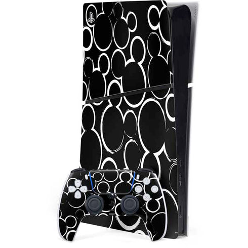 Disney Mickey Mouse Logo Pattern PS5 Slim Digital Edition Console Skin